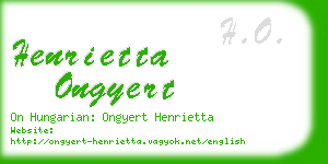 henrietta ongyert business card